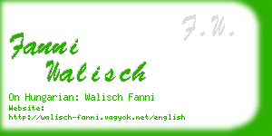 fanni walisch business card